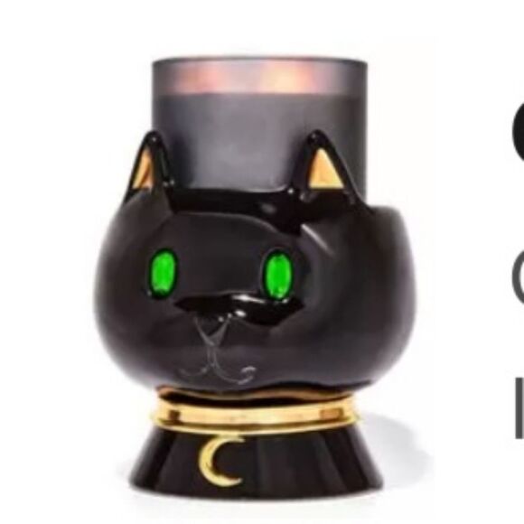 Bath and Body Works BBW Black Cat 3-Wick Candle Holder 2024 New Out of Stock - Picture 1 of 7